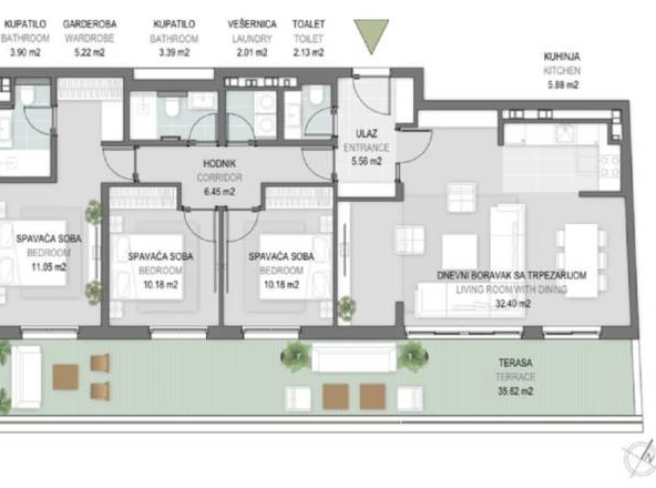 Luks 4.0 penthaus u bloku 65, Airport Garden 134m2