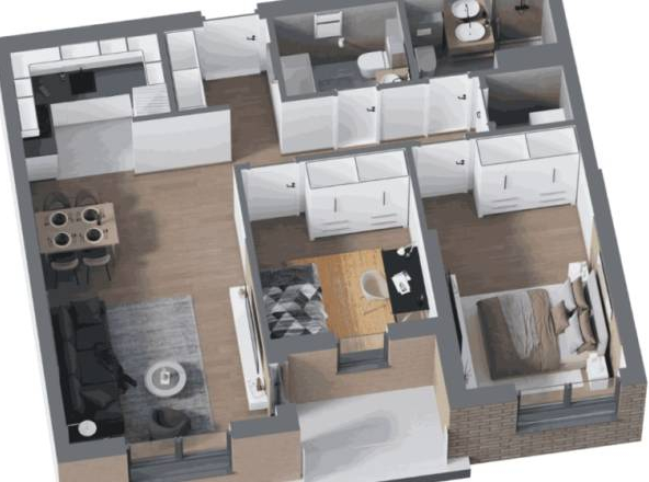 Trosoban stan u izgradnji, Nemanjin grad, Voždovac