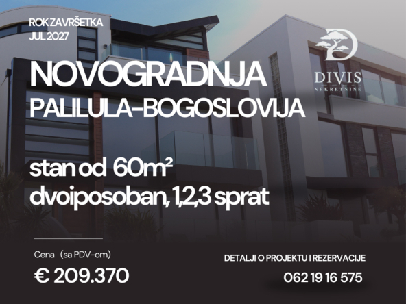 Dvosoban stan u novogradnji kod Bogoslovije, 60m2